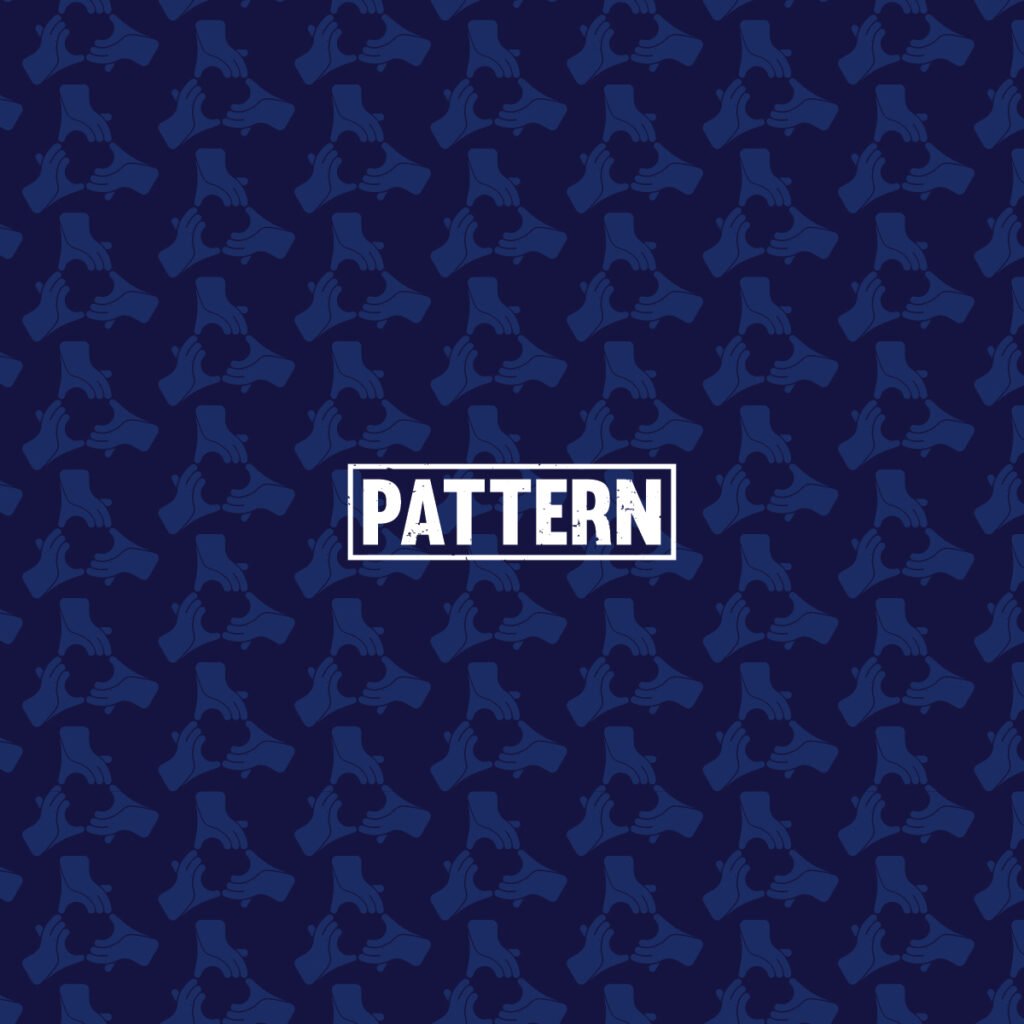 The Chair Masseuse branded pattern with repeating logo icon